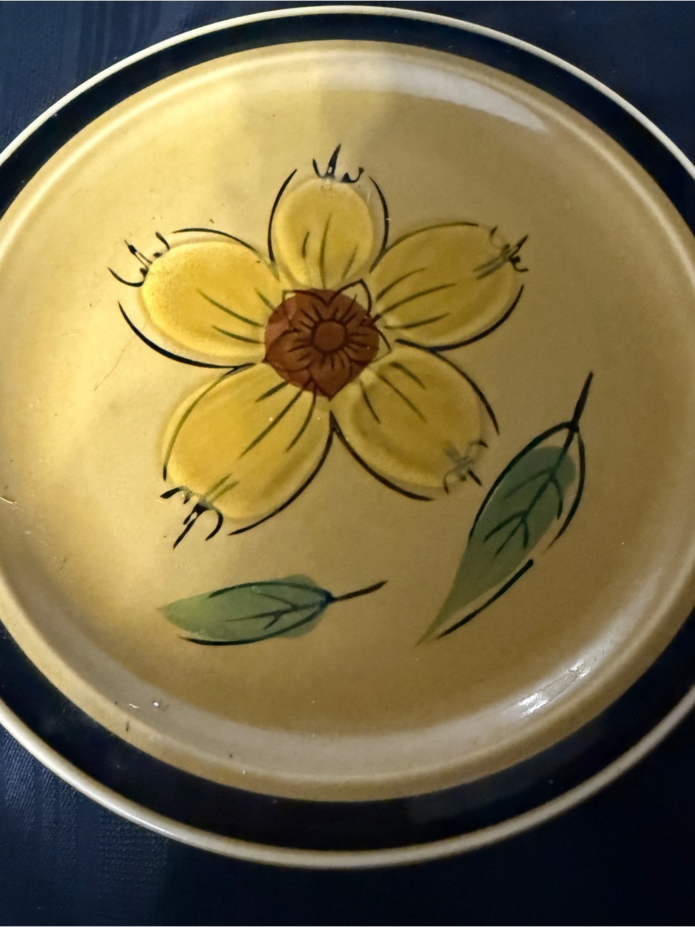 Set of 6 Vintage Honey Flowers Japan Stoneware Plates